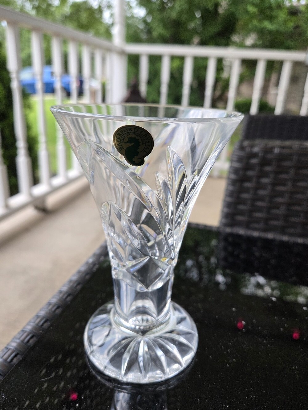Waterford Vase  Crystal  Conor Pattern Flare Swirl.